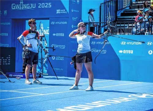 Katharina Bauer und Moritz Wieser mussten sich im Duell um Bronze Japan geschlagen geben.Foto World Archery