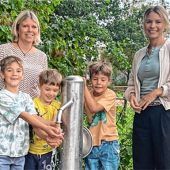Freude beim Kindergarten Burg Sonnenstein über neuen Brunnen