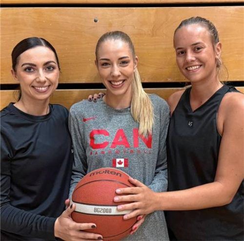 Laufen ab sofort für den SB DJK Rosenheim Basketball x Finsense auf: Levke Brodersen, Sophie Perner und Luisa Weymar (von links).Foto Anna Heise