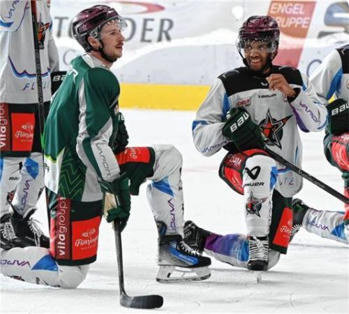 Lukas Laub (rechts) freut sich auf den Saisonstart gegen Düsseldorf.Foto Obermaier
