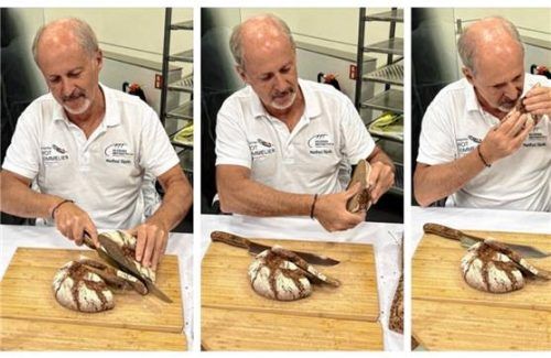Manfred Stiefel testet professionell Brote aller Art – und das mit Hingabe.Fotos  Hannah Mayer