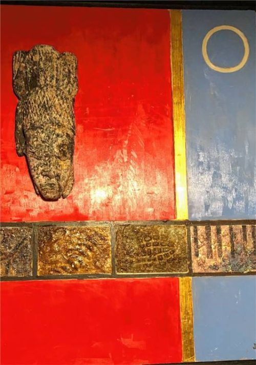 Rupert Dorrer: „Weißer Kreis auf Blau“, Leimfarben, Kreidegrund, Holz, 2025.