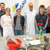 Auf ein Gemüserisotto mit dem Landrat