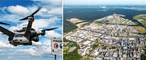 Auch die heimische Industrie ist besorgt. Bei der Wacker Chemie in Burghausen (rechts) wurden nach Unternehmensangaben in der Vergangenheit schon Drohnen gesichtet.Fotos dpa (Symbolfoto); Heine