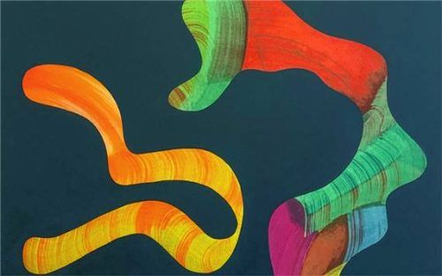 Carolin Leyck „Duo“, Pigment/Acryl auf Leinwand, 2023. Foto bößwetter