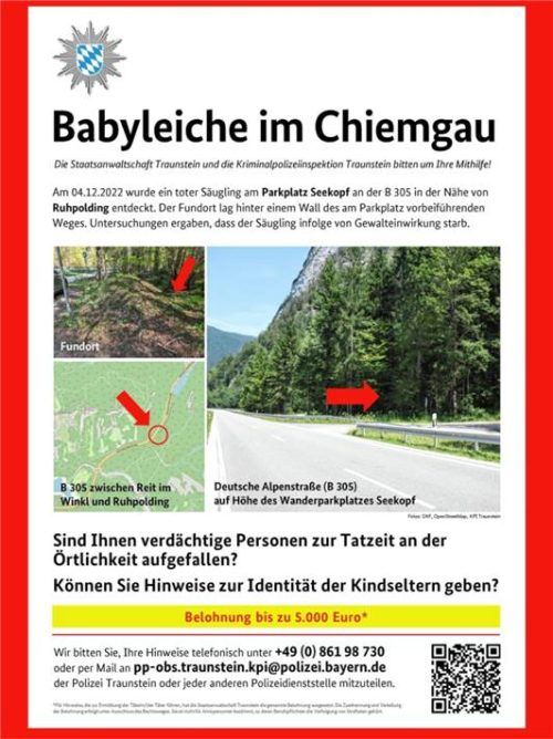 Das angefügte Fahndungsplakat enthält einen QR-Code. Ein hier hinterlegter Link führt auf die Seite des Bundeskriminalamtes. Foto PPOBS