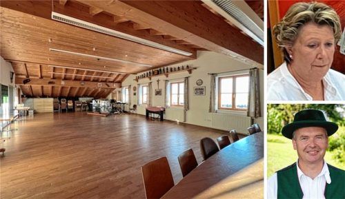 Den Rücktritt von Bürgermeisterin Regina Braun (rechts oben) fordert Gottfried Aicher, Vereinsvorsitzender der Halfinger Blasmusik (rechts unten). Die Bürgermeisterin soll die Musiker nicht darüber informiert haben, dass in ihrem Probenraum unterm Dach des Rathauses (links) trotz der Brandmeldeanlage kein ausreichender Brandschutz bestand. Diese wehrt sich gegen die Vorwürfe. Fotos Gerlach / Privat