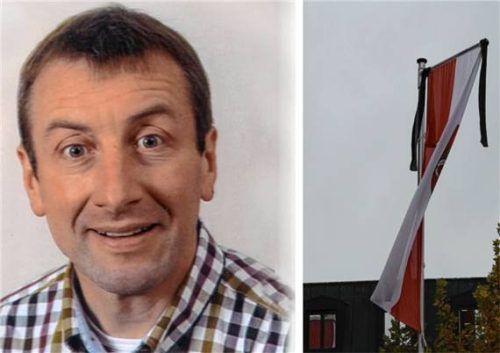 Die Trauerbeflaggung vor dem Aiblinger Rathaus drückt die große Bestürzung nach dem Tod des Stadtkämmerers Andreas Mennel aus. Foto re/Bettinger