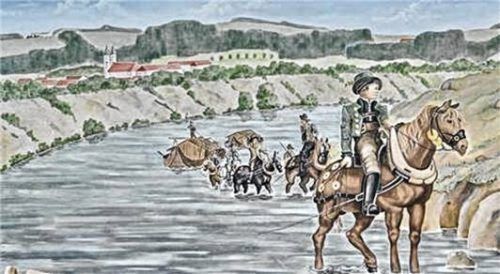 Ein Bild zur Innschifffahrt um 1800. Anton Prock (Lehrer und Hobbyhistoriker) aus Langkampfen/Tirol hat es der Bruderschaft überlassen.