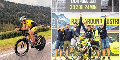 Ein echter Kraftakt: Der Vogtareuther Falko Kunze strampelt beim Ultracycling. Foto Katja Pokorn/privat