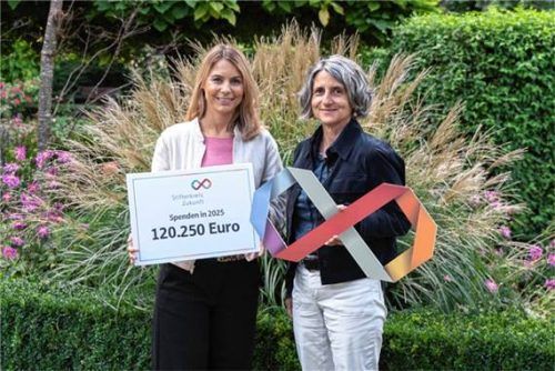 Freuen sich über eine beachtliche Spendensumme: Alexa, Dietz (links), Vorstandsmitglied des Stifterkreis Zukunft, und Stiftungsberaterin Andrea Janshen.Foto Stifterkreis Zukunft