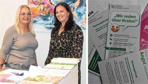 Heidemarie Siegert (links) ist Psychologin, Johanna Wachinger die „gute Seele“ in der psychosozialen Krebsberatungsstelle in Rosenheim. Dort gibt es auch viele Informationen über Hilfsangebote. Foto Martina Poll