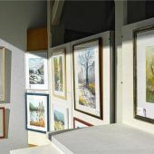 Aquarelle im Schuhladen