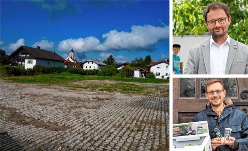 In der jüngsten Gemeinderatssitzung in Feldkirchen-Westerham wurde über das weitere Vorgehen der Wärmenetzplanung am Ölbergring/Kellerberg diskutiert. Bürgermeister Johannes Zistl (oben rechts) und Michael Günzl wollen, dass das Projekt nicht ins Stocken gerät. Foto Collage: Merk/Re/OVB