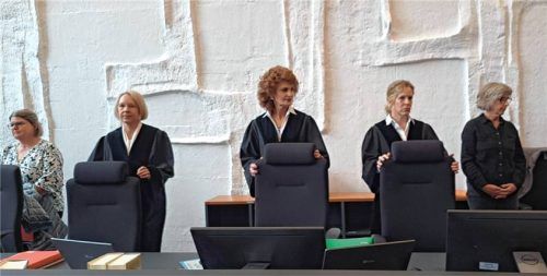 Im Dschungel aus Widersprüchen: Heike Will (Mitte), Beisitzer und Schöffen haben im Hanna-Prozess jede Menge Orientierungsarbeit zu leisten. Foto Weiser