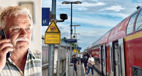 Selbst bei Sonnenschein brennen seit Monaten die Lampen am Ampfinger Bahnhof. Bahnkunde Christoph Jaegers Anrufe waren erfolglos. Foto Jörg Eschenfelder