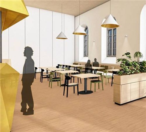 So soll das Café im Ostteil des Zehentstadels möbliert werden. Fotos Markt Haag/ RLA