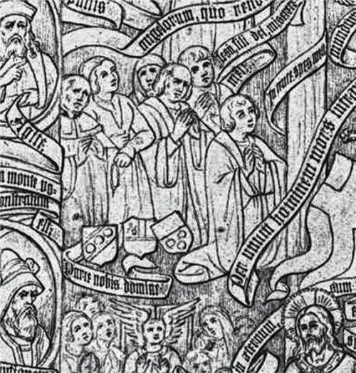 Vorzeichnung der Stiftergruppe von Julius Schweizer, um 1860/61. steffan
