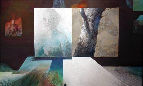 Willy Reichert: „Baum des Lebens“, Öl auf Leinwand. Teine