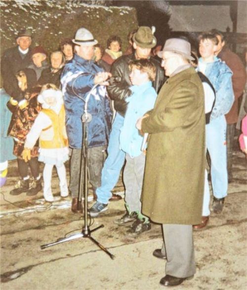 Der frühere Vorsitzende des Sozialwerks Hinrichssegen, Hans Schodlok, 1978 bei seiner Ansprache. Foto RE