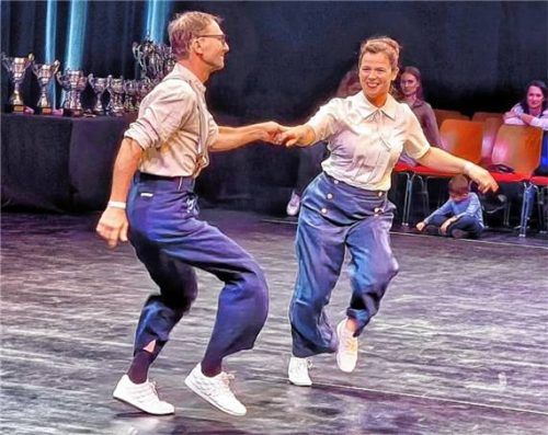 Die Boogie-Woogie-Tänzer Angela Lex und Christian Wagner kamen bei der WM ins Senior-Class-Finale.Foto re