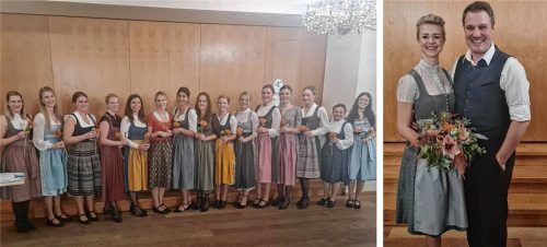 Die Garde der Rohrdorfer Faschingsgesellschaft (links), angeführt vom Prinzenpaar, Prinzessin Kathrin II., Herrin über Stein und Flamme von den Hollinger Höhen, und Prinz Michael I., furchtloser Mammutjäger des Rohrdorfer Stammes. Fotos Sautter