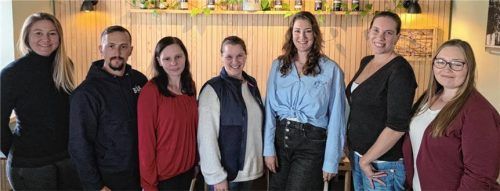 Die Vorstandschaft des neu gegründeten Fördervereins für das Haus für Kinder St. Maximilian Grabenstätt: (von links) Beisitzerin Melanie Rupp, Beisitzer Florian Seibert, Schriftführerin Tina Seibert, Zweite Vorsitzende Anna Dürrbeck, Vorsitzende Lydia Krumpholz, Beisitzerin Franzi Düh und Kassierin Kirsten Watermeier.Foto Müller