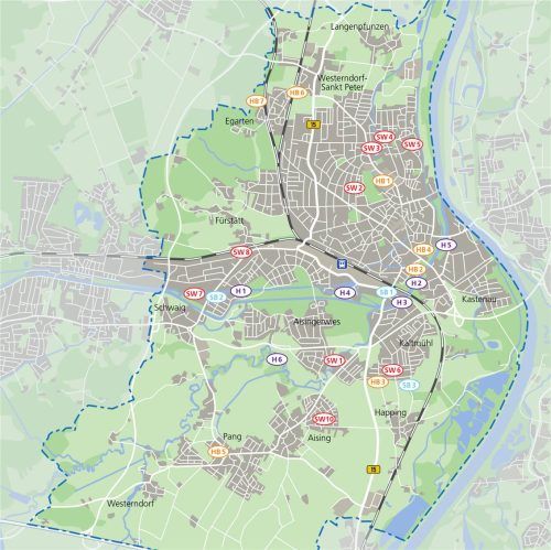Eine Übersicht über die Baustellen und Bauarbeiten, die momentan in der Stadt Rosenheim laufen. Klinger