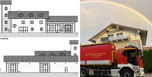 Erst ein neues Auto, dann ein Anbau für das Haus: Die Feuerwehr Bernau freut sich gleich doppelt. Foto Gemeinde Bernau/Feuerwehr Bernau