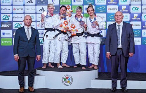 Große Freude gab es bei der Medaillenvergabe bei den Damen. Foto International Judo Federation