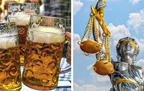 Hat ein Besucher des Rosenheimer Herbstfestes einen Masskrug geworfen? Der Kufsteiner steht nun vor Gericht. Foto Imago