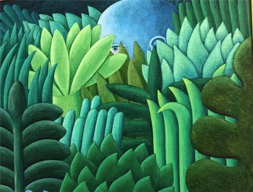 Heidi Muggli: „Versteckte Figur“, 1977, Öl auf Leinwand. Repros Bößwetter