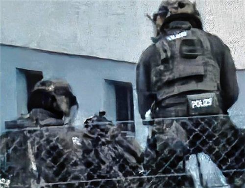 Im Birkenweg in der Kastenau soll im April ein Rosenheimer (68) mit einer Pistole auf einen Bauarbeiter geschossen haben, auch das SEK rückte an. Foto Montage: Schlecker/Privat