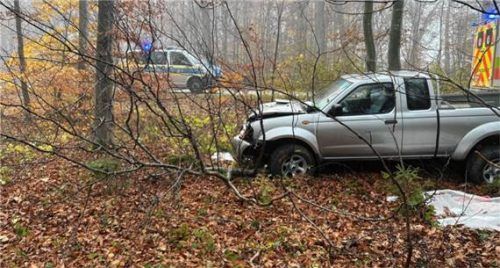 In einem Waldstück kam der Unfallwagen zum Stehen. Foto Barth