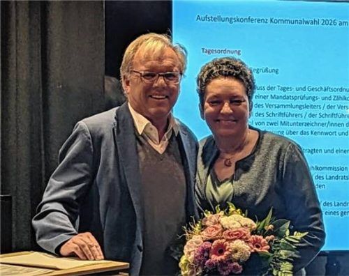 Landratskandidatin Alexandra Burgmaier mit Wasserburgs Bürgermeister Michael Kölbl. Foto SPD Kreisverband Rosenheim