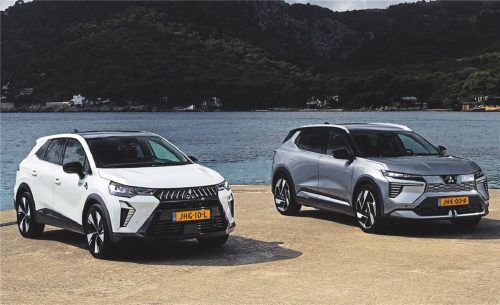Mit zwei neuen Kompakt-SUV am Start: Mitsubishi präsentiert den vollelektrischen Eclipse Cross (rechts) und den Grandis, der als Mild- oder Vollhybrid angeboten wird. Foto MITSUBISHI