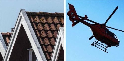 Nach einem Sturz vom Dach in Feldkirchen-Westerham musste ein 32-Jähriger von einem Rettungshubschrauber abgeholt werden (Symbolbild). Foto IMAGO/ imagebroker/dpa