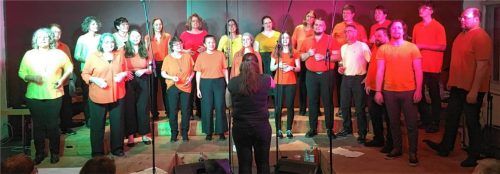 Überzeugten mit ihren Stimmen und vollem Körpereinsatz: die Sänger des Chores Vocal Pals.Foto  jaensch