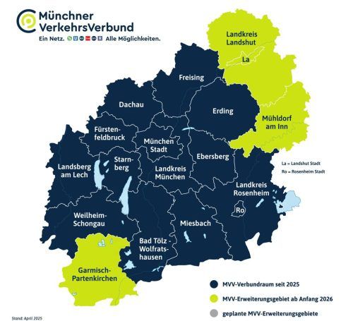 Ab 1. Januar gehört auch der Landkreis Mühldorf zum Netz des MVV. MVV