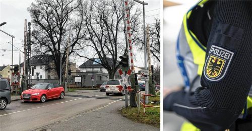An diesem Bahnübergang in Bad Aibling kam es kürzlich während einer Sperrung zu einem Vorfall, bei dem Polizeibeamte eine 41-jährige Frau festhalten mussten. Fotos Bettinger/dpa