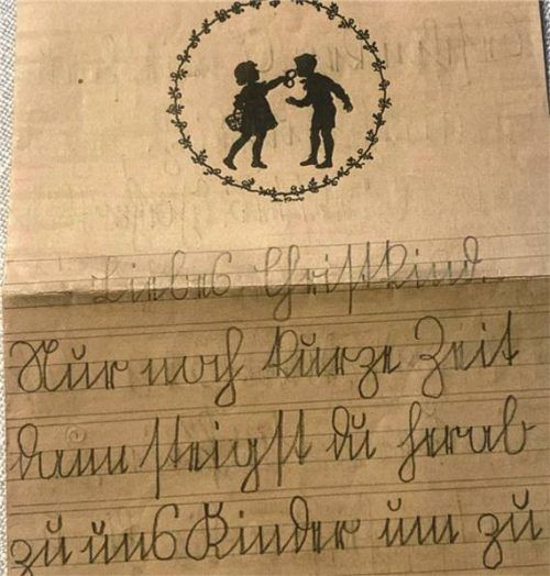 Brief ans Christkind von Hermine Kaiser aus Mühldorf.

Foto Familie Kaiser