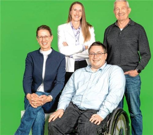 Das Viererteam der Grünen: (von links) Dr. Jessica Lemke, Susanne Speck, Michael Sasse und Albert Weingart. Foto Hoffmann