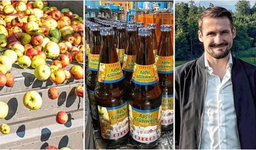 Die Äpfel von den Streuobstwiesen der Region sind die Grundlage für den Apfelglühwein aus Rohrdorf. Stephan Wiesböck, Vorstandsvorsitzender der Oro-Obstverwertungsgenossenschaft, erklärt, wie der Glühwein hergestellt wird. Foto Oro Obstverwertung eG