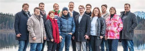 Die frisch nominierten Kandidaten mit Bürgermeister Christoph Kraus (links). Foto re