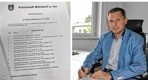 Die lange geforderten Jahresabschlüsse der Stadtwerke Mühldorf bestimmten die Tagesordnung der letzten Stadtratssitzung des Jahres 2025 – Stadtwerke-Geschäftsführer Alfred Lehmann stellte sie vor. © Christa Latta, Markus Honervogt
