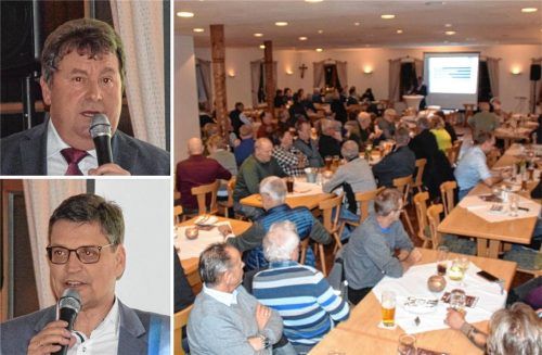 Die zweite Bürgerversammlung des Jahres in Polling: Bürgermeister Lorenz Kronberger (oben) und Landrat Max Heimerl stellten sich den Fragen der rund 70 Besucher. Fotos Wagner