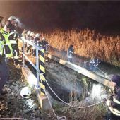 Biber untergräbt die Bahnstrecke: Feuerwehr muss eingreifen