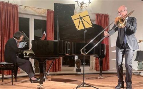 Eine selten gehörte Kombination: Tayuko Nakao-Seibert am Piano und Henning Wiegräbe an der Posaune. Foto Kirchner