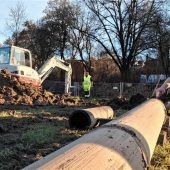Wasserrohrbruch am Freibad