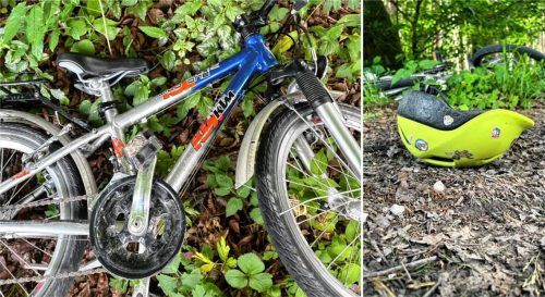 Herrenlos, aber gepflegt: Noch immer fahndet die Polizei anach dem Besitzer des Kinderrads. Neben dem Rad lag ein grüner Fahrradhelm.Foto Polizei